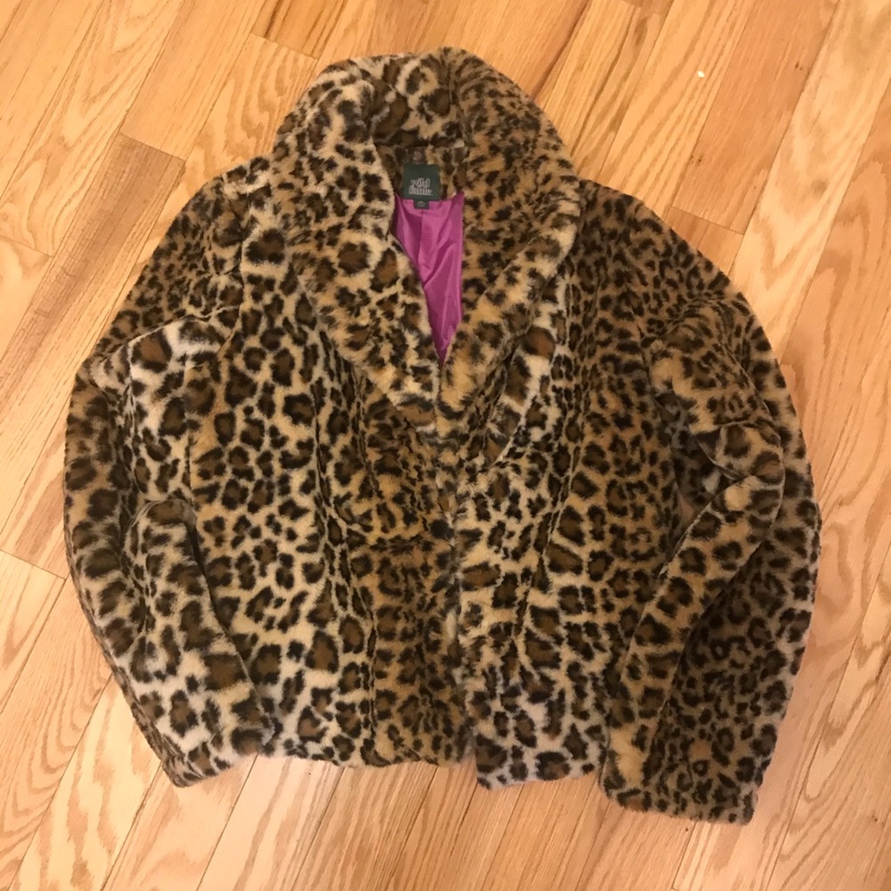 Leopard Cheetah Print Fur Jacket